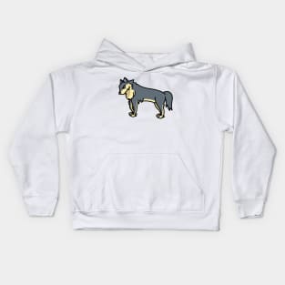 cool wolf drawing design Kids Hoodie